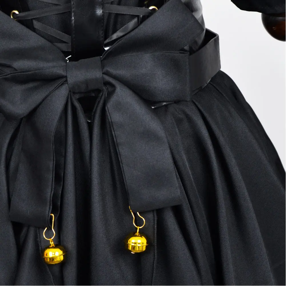 غروك رفيق Ani Girlfriend تأثيري فستان أسود وتتسابق الجوارب مجموعة النساء الكبار AI نمط هالوين كرنفال حفلة لعب الأدوار الدعاوى