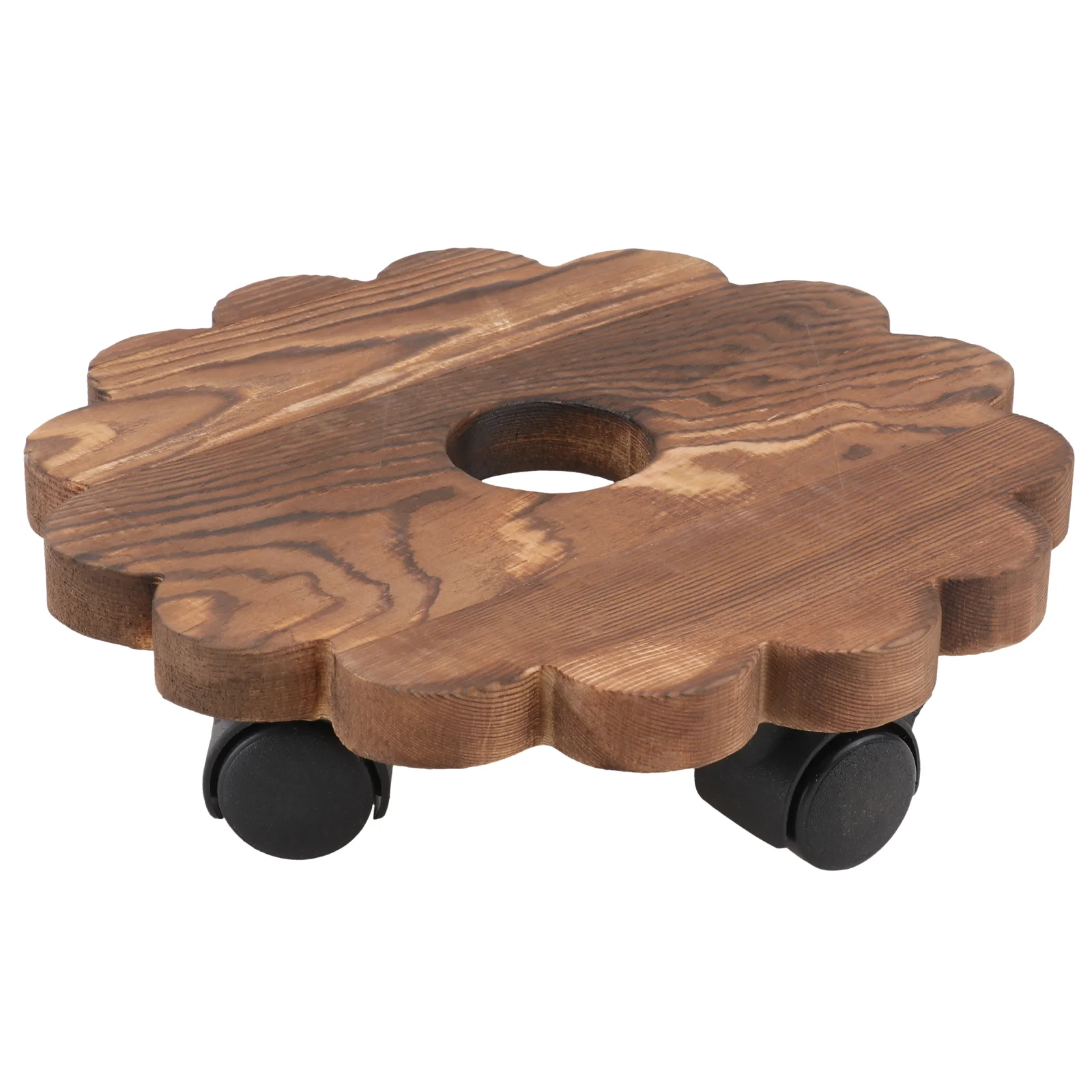 

Solid Wood Planter Tray Bonsai Roller Holder Shelf Rack Wooden Flowerpot Stand Movable Pots Base Caster Wheels