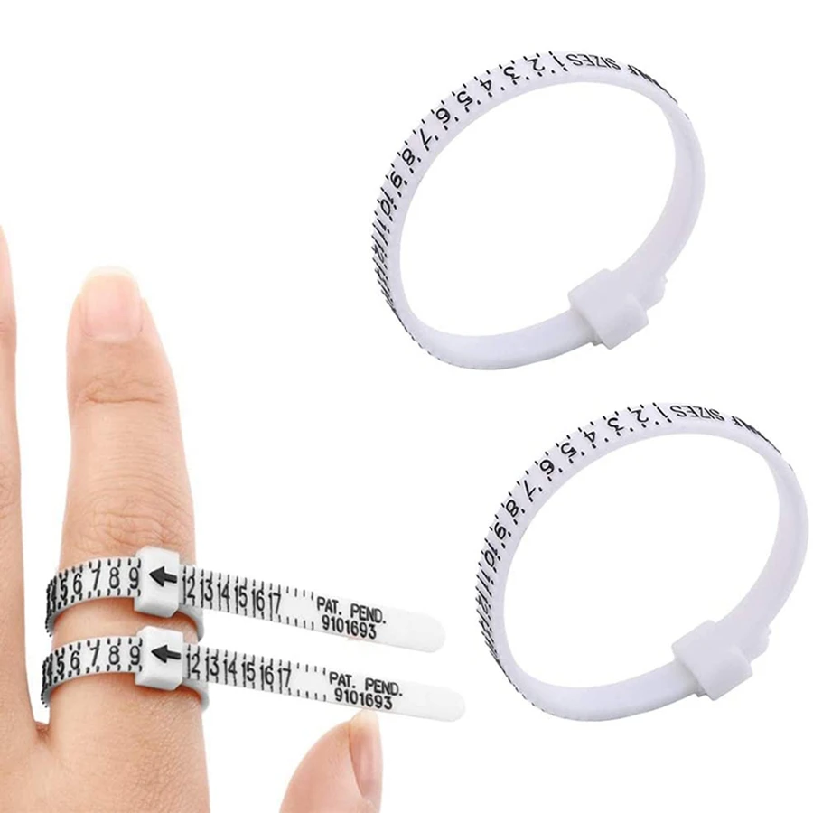 

CXZD-4Pcs US Ring Sizer Plastic Finger Ring Measure for Women Men Kids