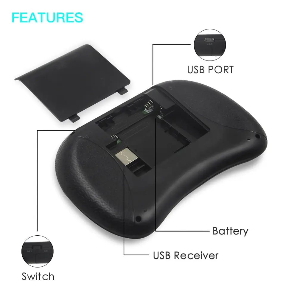 I8 Backlit Mini Wireless Keyboard English 2.4G Air Mouse Remote Touchpad for Android TV Box PC X96 H96 Max 7 Color