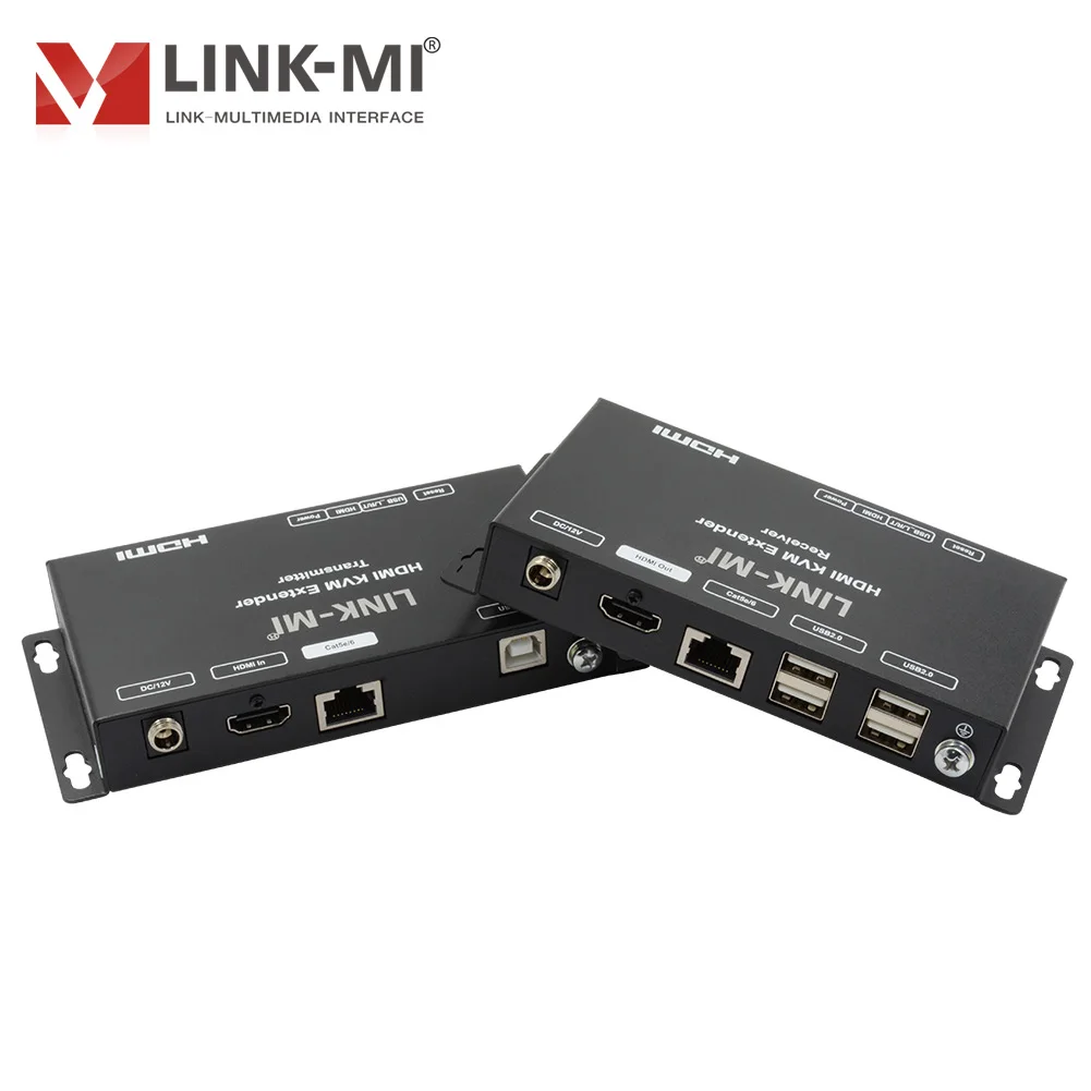 

USB-удлинитель HDMI KVM длиной 100 м через одинарный кабель CAT5e/6 с разрешением 1080P, двойным POC, RJ45, металлический материал, 480 м бит/с