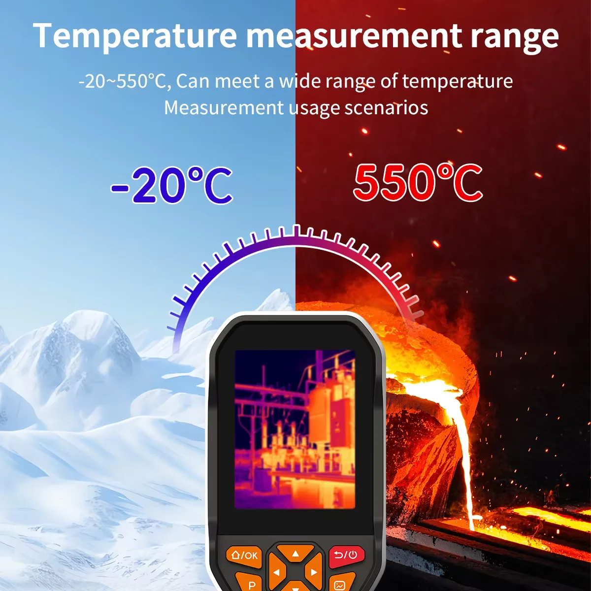 كاميرا TOOLTOP ET693B Super IR 300*225 للتصوير الحراري 120*90 مستشعر الأشعة تحت الحمراء-20 ~ 550 ℃   الكاميرا الحرارية للاختبار الكهربائي المنزلي