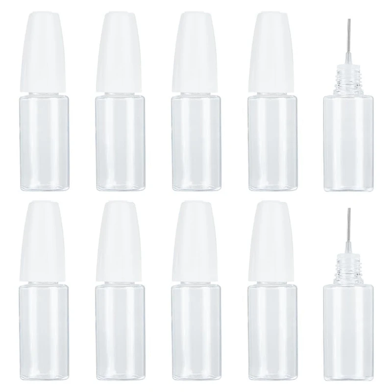 

20Pcs Precision Tip Applicator Bottles, 10Ml/0.34Oz Dispensing Needle Bottle PET Empty Glue Bottle With Steel Needle Durable