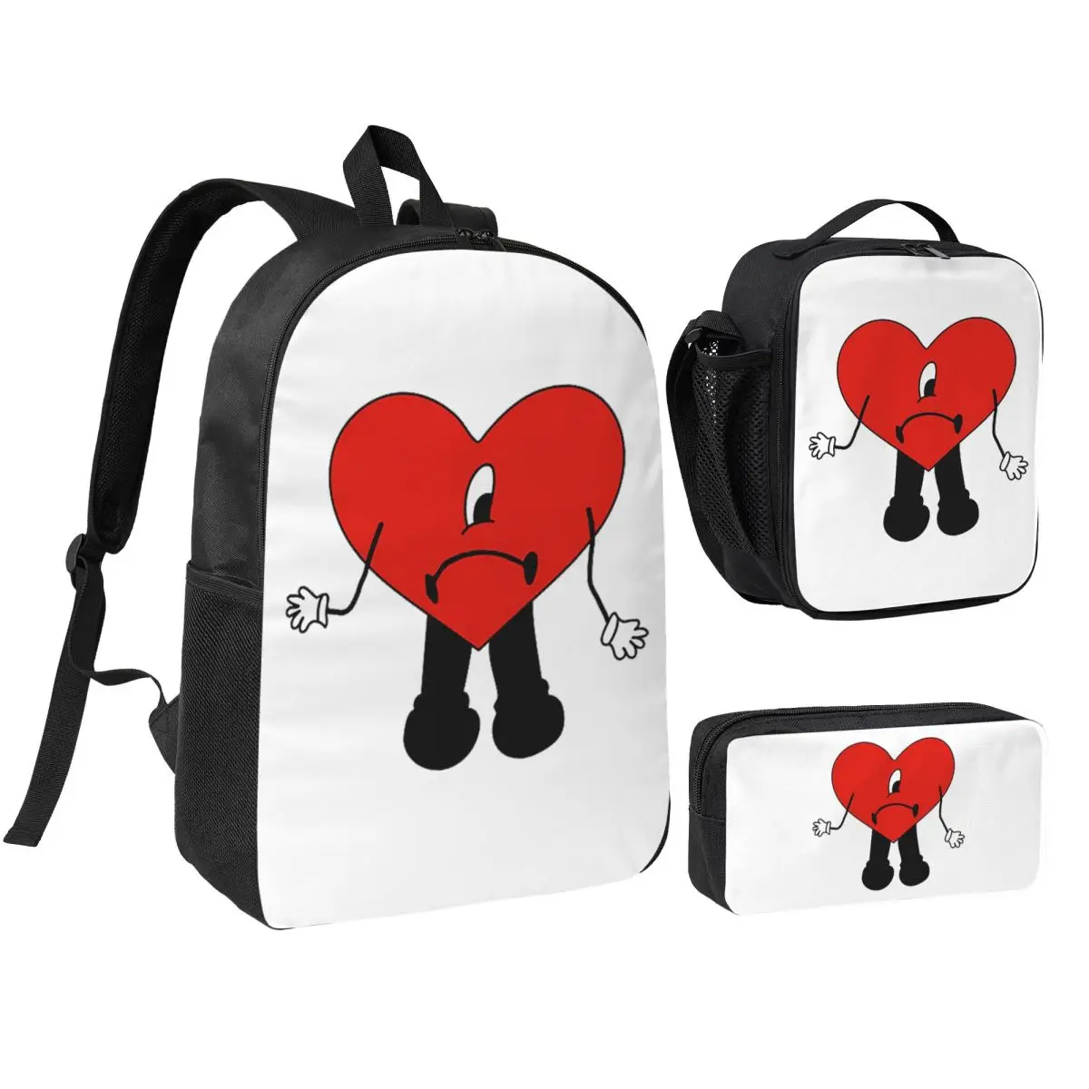 

Un Verano Sin Ti Bad Bunny Backpack Boys Girls BookBag School Bag Shoulder Bags 3ps Insulated Lunch Bag Pencil Case