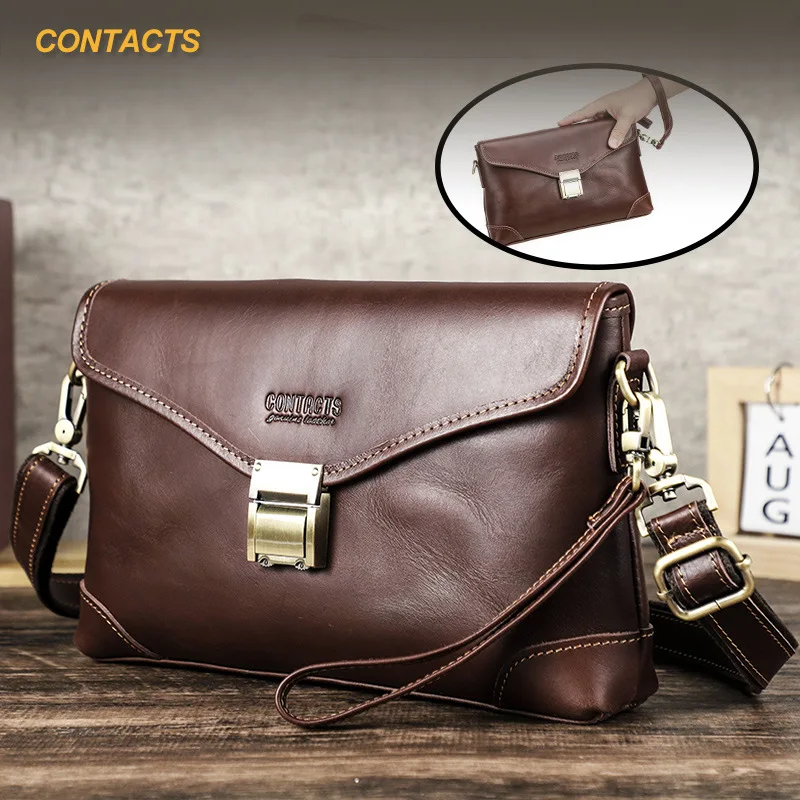 

Multi Functional High-end Password Lock Hand-held Bag with Leather Cover Layer, Casual Leather Shoulder Crossbody Bag