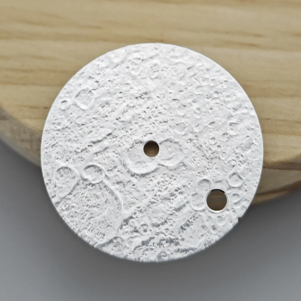 Esfera NH35 con superficie lunar, diseño original, Diseño Artesanal, modificación y montaje de esfera espacial, accesorio de reloj mecánico, tamaño 28,5