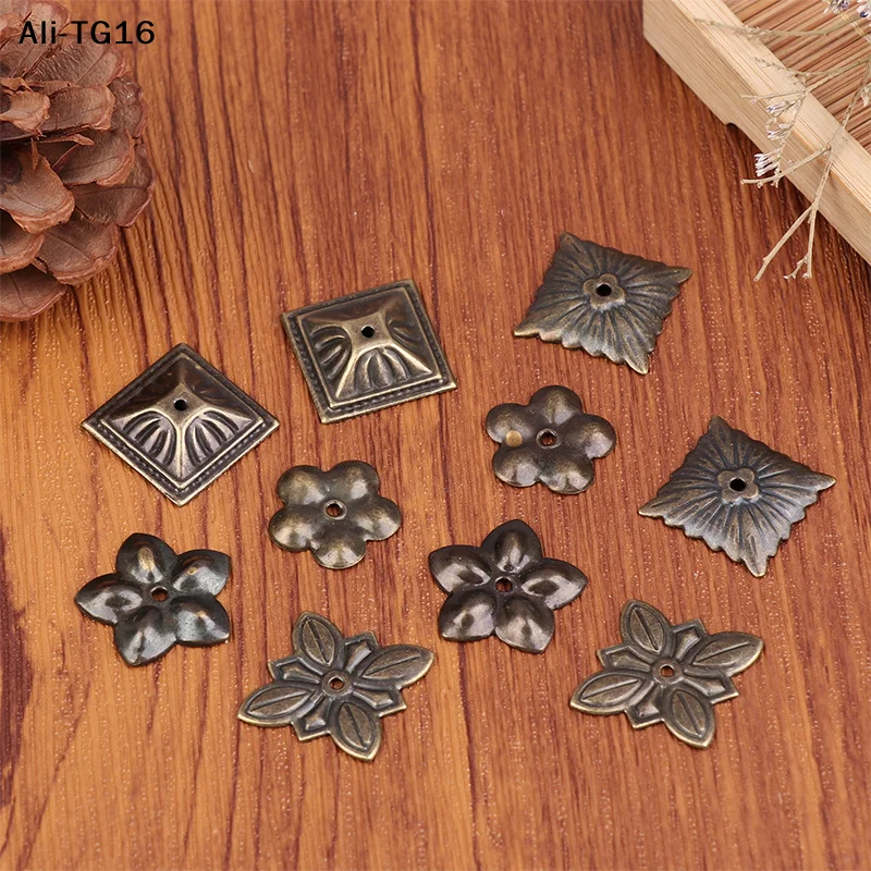 10Pcs Wooden Box Corner Antique Brass Upholstery Decorative For Jewelry Chest Gift Wine Case Protectors Hardware