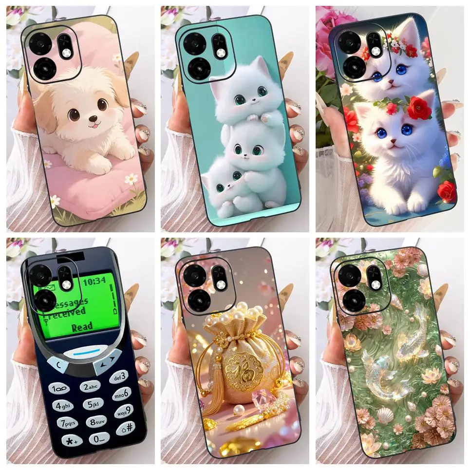 Cute Cat Cartoon Painting Wealth Attracting Phone Case For Itel A100C 4G Funda Soft Silicone Black TPU Back Cover Cases