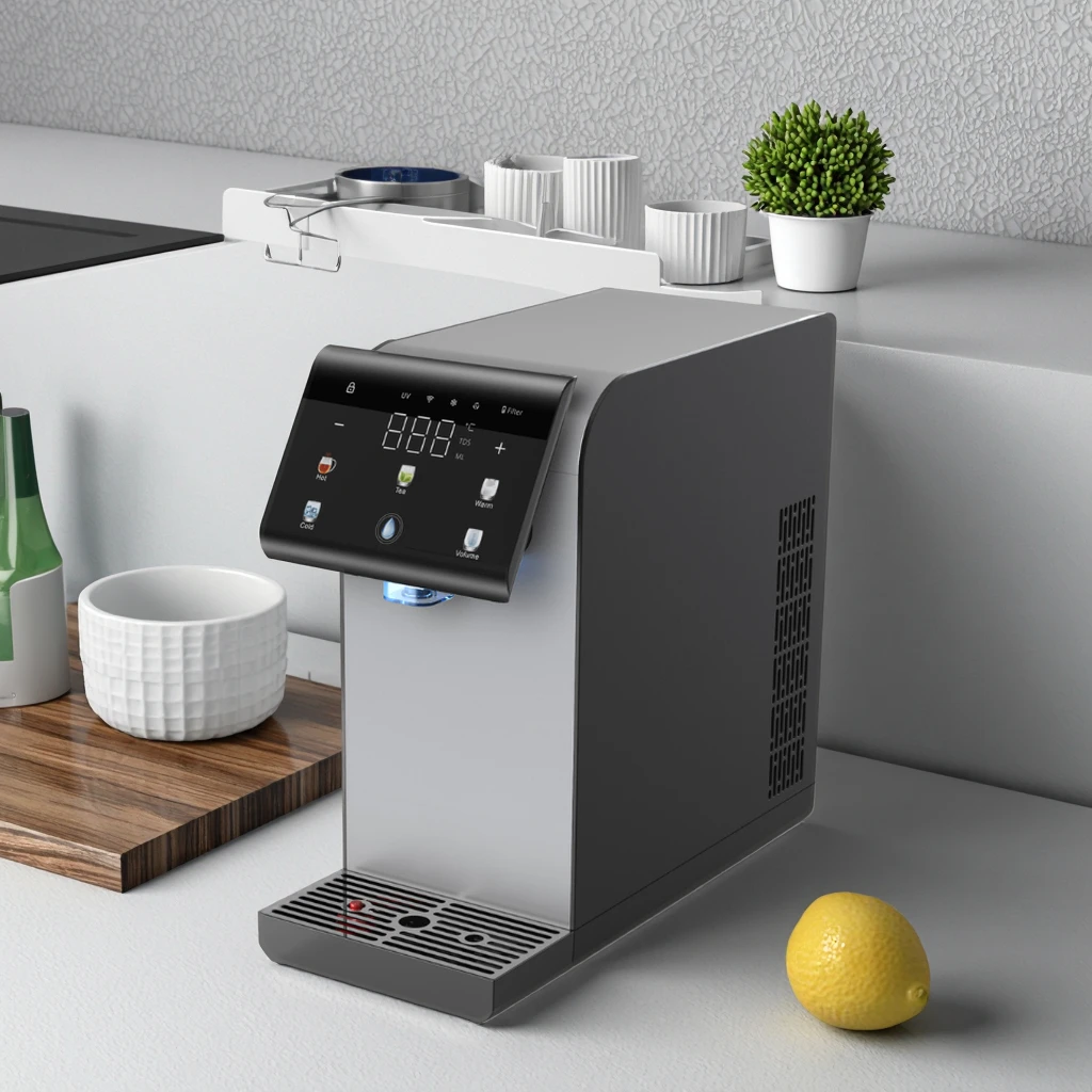 Dispensador de agua con sistema de filtro de purificación UF automático de escritorio con calefacción instantánea para el hogar y la oficina