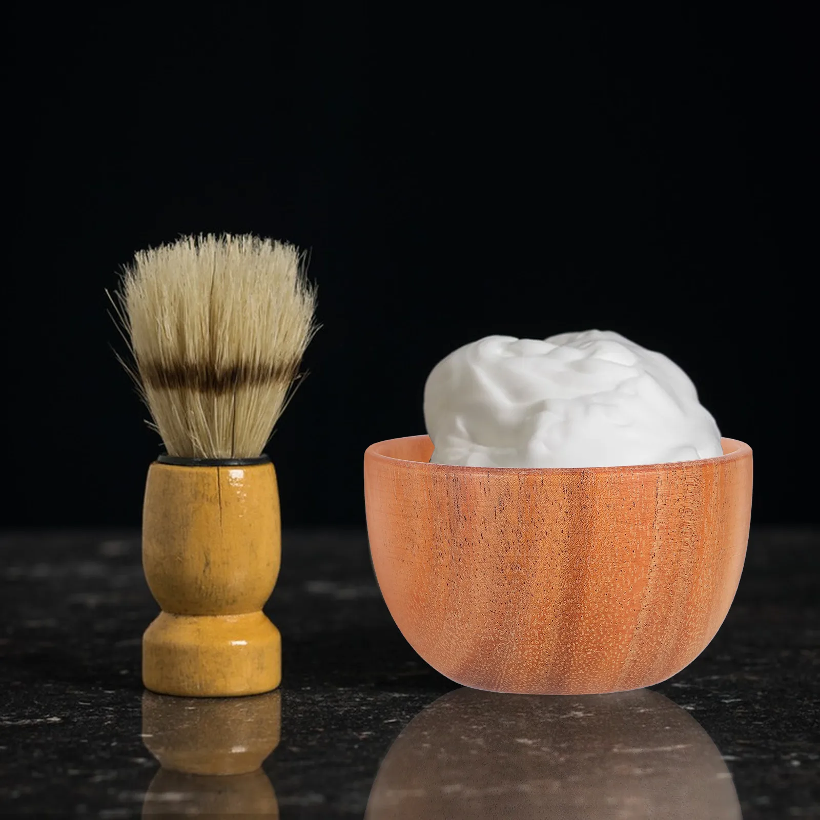 Wooden Shaving Bowl for Men Premium Natural Wood Shave Soap Lather Creation Portable Lightweight Shaving Cream Bowl