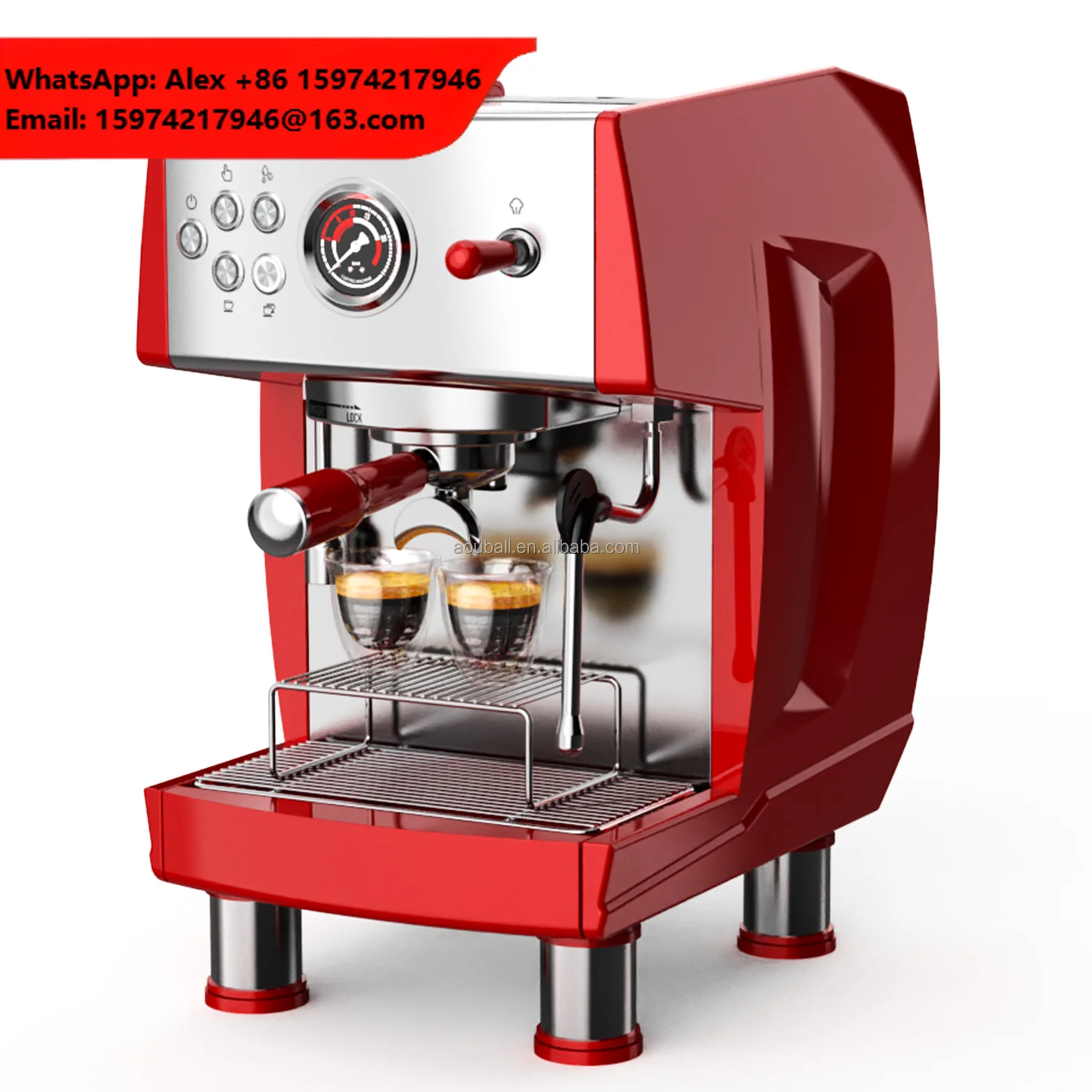 Modern Electric Stainless Steel Coffee Maker Semi-Automatic Brewing Machine For Business