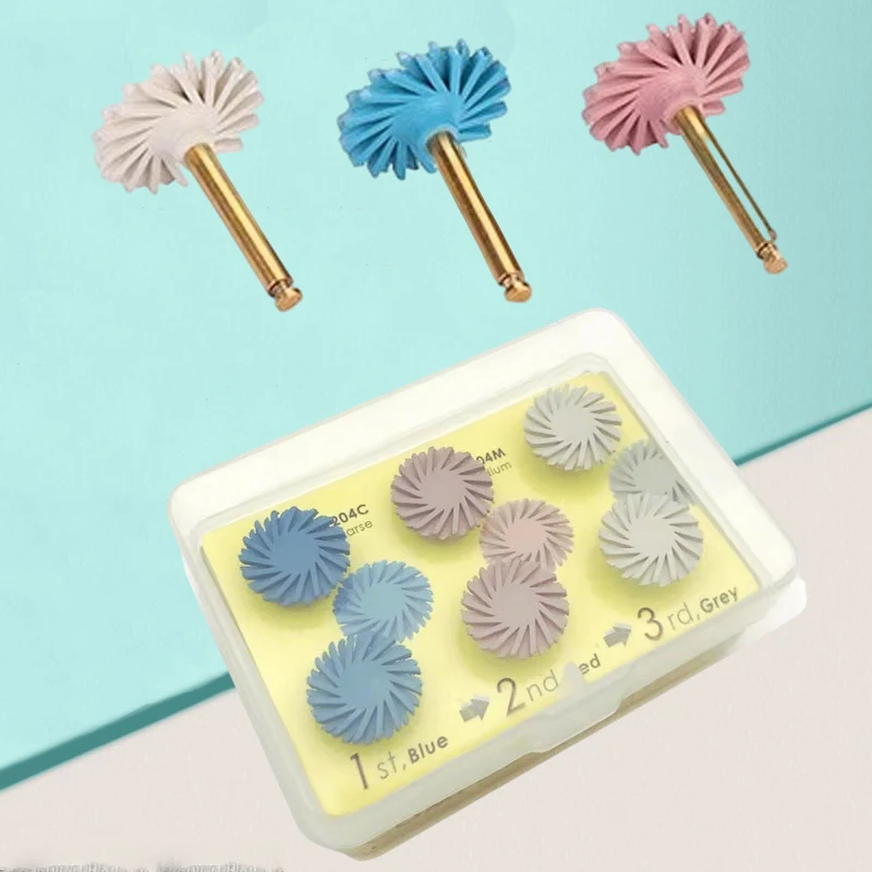 6Pcs Dental Composite Polishing Disc Kit Diamond Bur Polisher Teeth Flex Spiral Brush for Dentist Tool