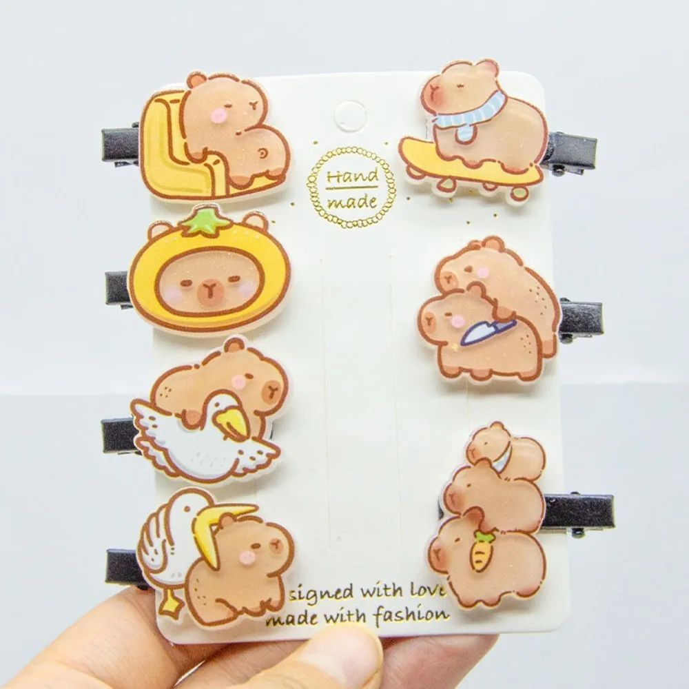 Gifts Acrylic Capybara Hairpin Cute Light Cartoon Duckbill Clip Sweet Korean Style Animal Barrettes Travel