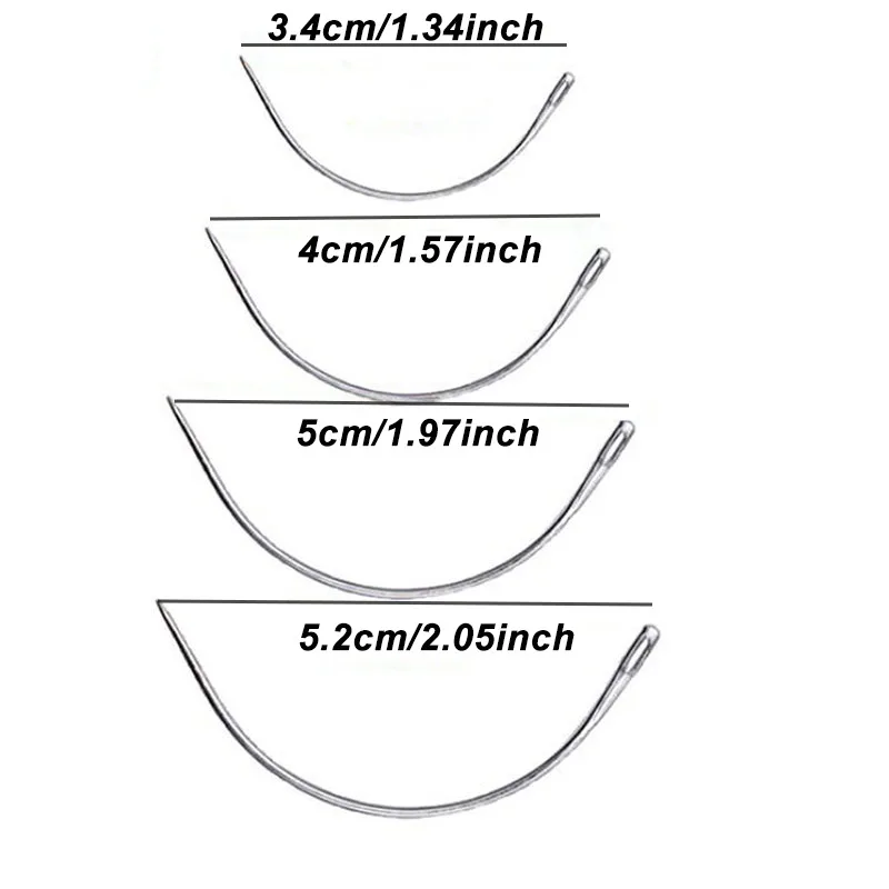 Outils de couture incurvés pour l'artisanat du cuir, accessoires de couture, maroquinerie, outils de réparation de chaussures, fournitures de couture, 4 pièces