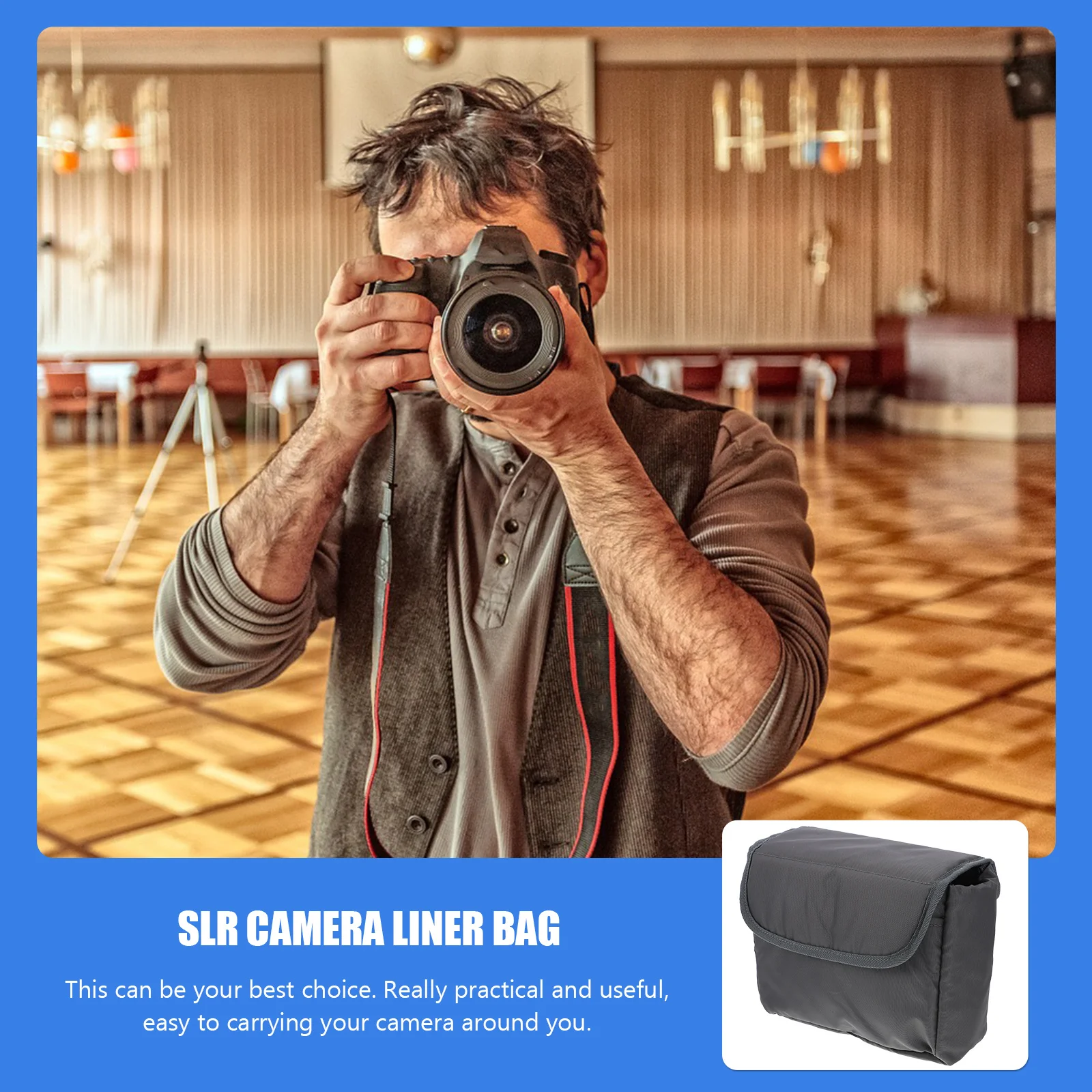 

Compact Nylon Camera Case Protective Bag Portable Insert Camera Pouch for Backpack Travel Padded Bag Lens Case