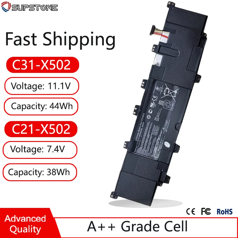 

New C31-X502 C21-X502 Laptop Battery For Asus VivoBook S500 S500CA V500CA-DB31T X502CA V500C PU500CA 0B200-00320800 00320000