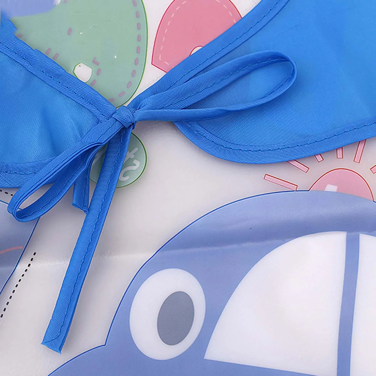 

Sleeved Baby Bib Waterproof Infant Painting Clothes Newborn Blue Cartoon Car Pattern Baby Bib Apron Toddlers Apron