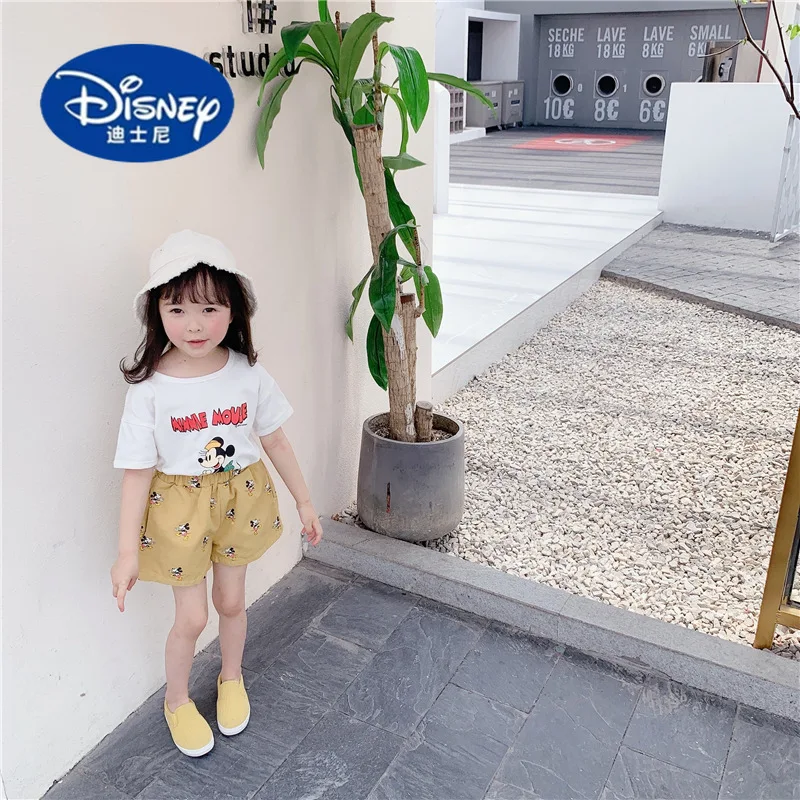 

Disney 2025 Summer Shorts for Girls | Korean Style Chic Shorts with Cute Mickey Mouse Cotton Design