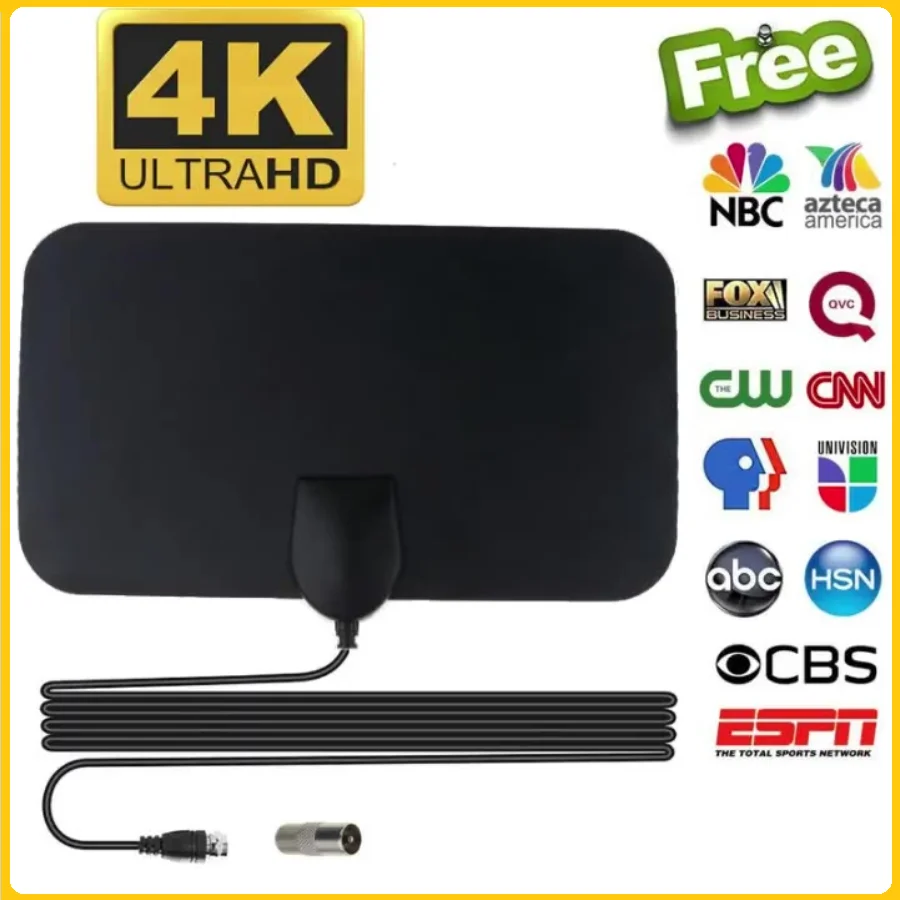 4K High Gain HD TV Digital Antenna Mini HDTV Ground Wave TV Antenna DVB-T2 Reception Antenna