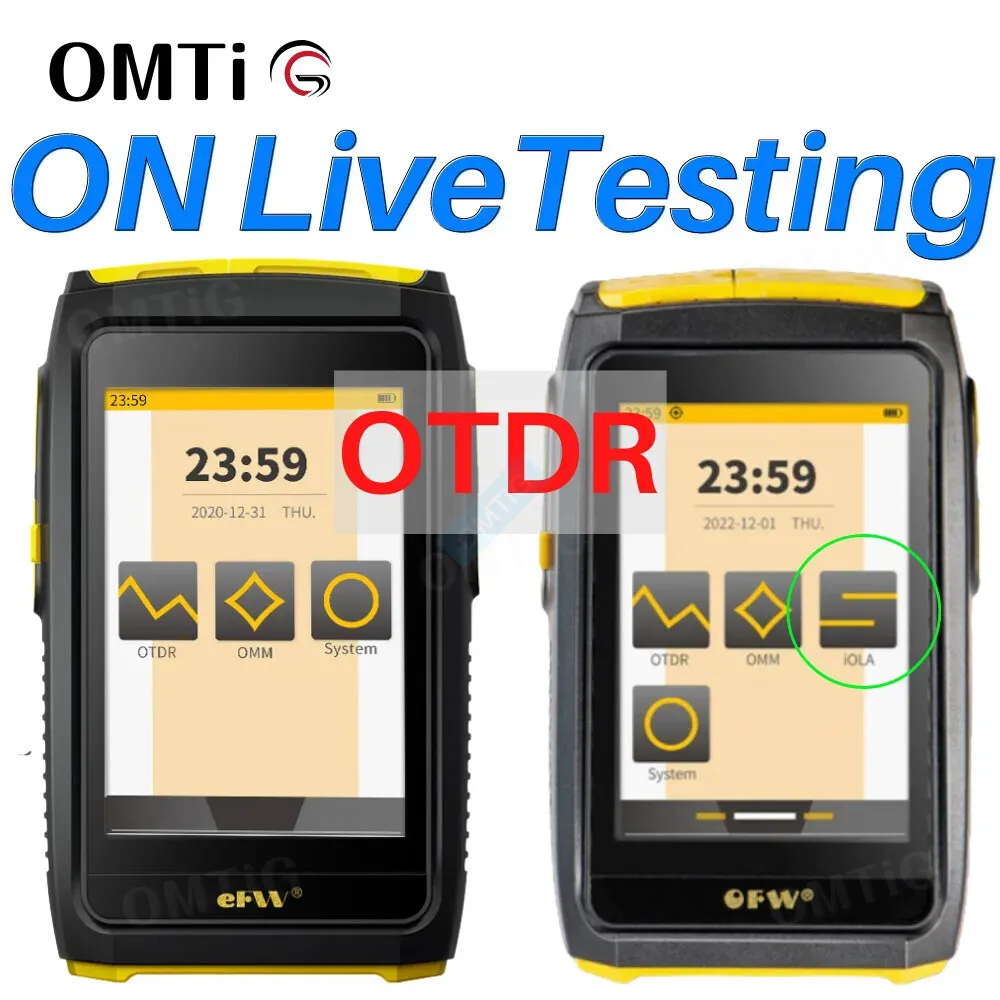 OMTiG Mini OTDR Active Fiber Live Test 1550nm 20dB OFW Optical Reflectometer Touch Screen OPM OLS VFL Tester Sc Connector