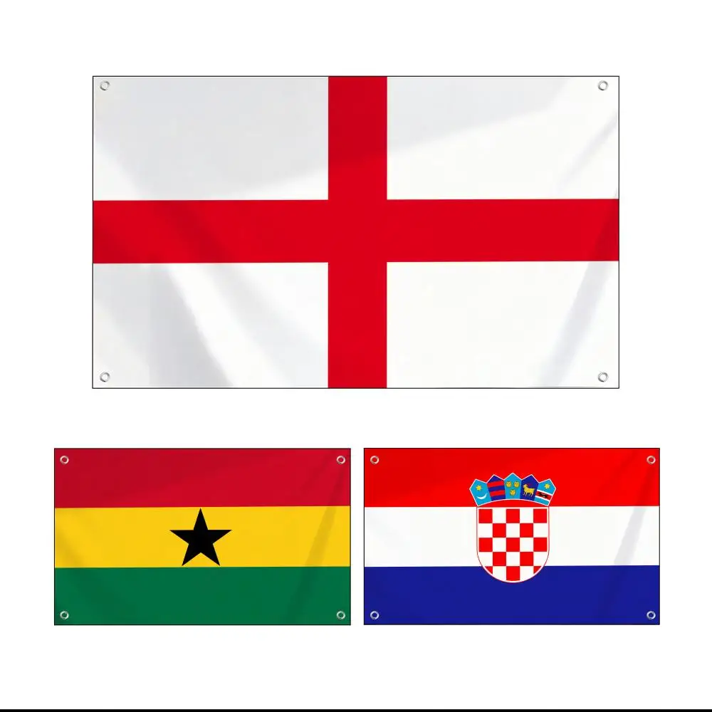 England Ghana Flag Flags Fade-Resistant Fabric Garden Flag | Outdoor Hanging Sign for Shop Home