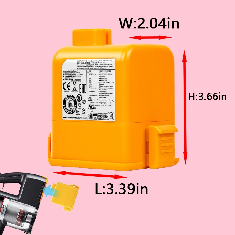 New Battery EAC63382208 EAC63758601 for LG Cord Zero A9 Plus A9 Max A9K Pro A9M A9MASTER2X A9MULTI A9MULTI2X A9PETNBED
