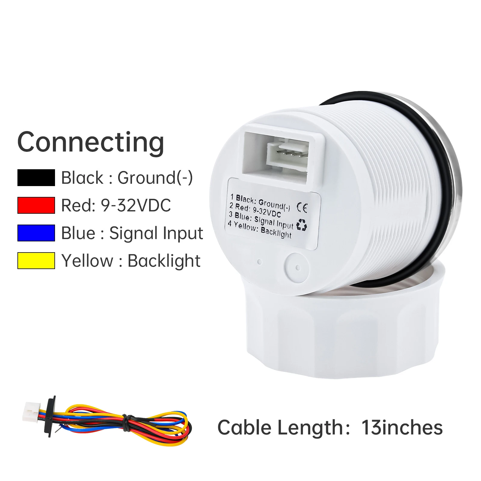 Medidor de temperatura de óleo + sensor, 50 ~ 150 celsius 52mm com alarme luz vermelha indicador de temperatura de óleo para barco marinho carro 12v 24v personalizado