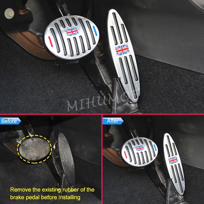 Aluminum Union Jack Gas Brake Pedal Cover For Mini Cooper Clubman Countryman F54 F55 F56 F57 R56 R58 F60 R61