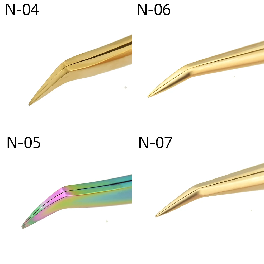 NAGARAKU-Pinzas de extensión de pestañas, maquillaje, acero inoxidable, Clip preciso 3D