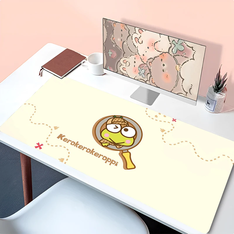 Kawaii Green Frog Mouse Pad Laptop Sanrio Kero Kero Keroppi Mousepad PC Cartoon Anime Desk Mat Large Gamer Cabinet Keyboard Rug