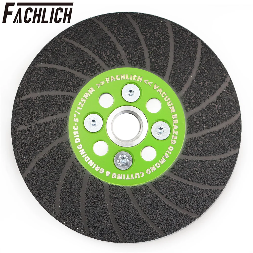 

FACHLICH 1pc 125mm M14 Diamond Double Sided Turbo Saw Blade Grinding Cutting Granite Marble Concrete Tile Vacuum Brazed Disc