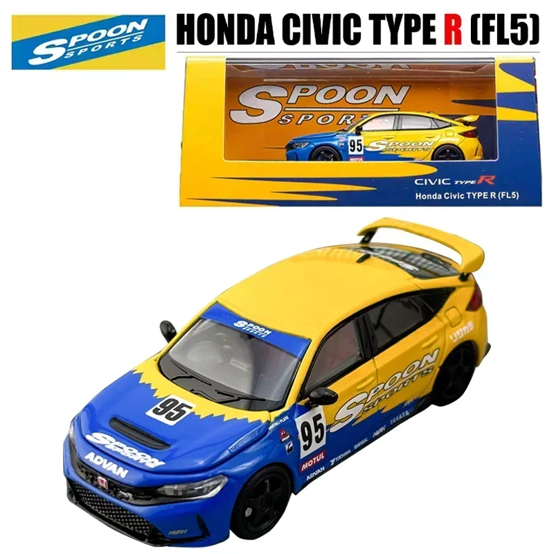 MH Scale 1/64 Honda Civic Type R (FL5) SPOON Alloy Toy Motor Vehicle Diecast Metal Model Gifts