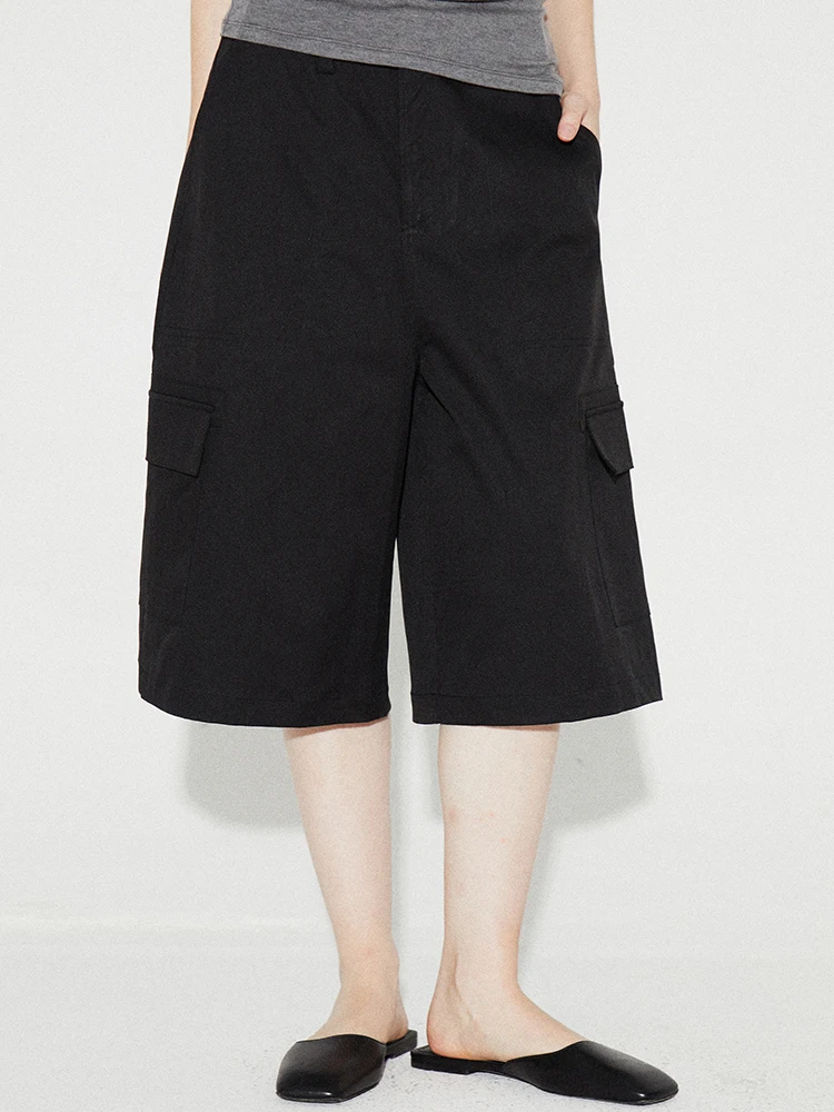 

Rollingage Summer 2025 Women's Casual Straight Leg ket Pants Loose Fit Comfortable Polyester Fiber l Waist orts