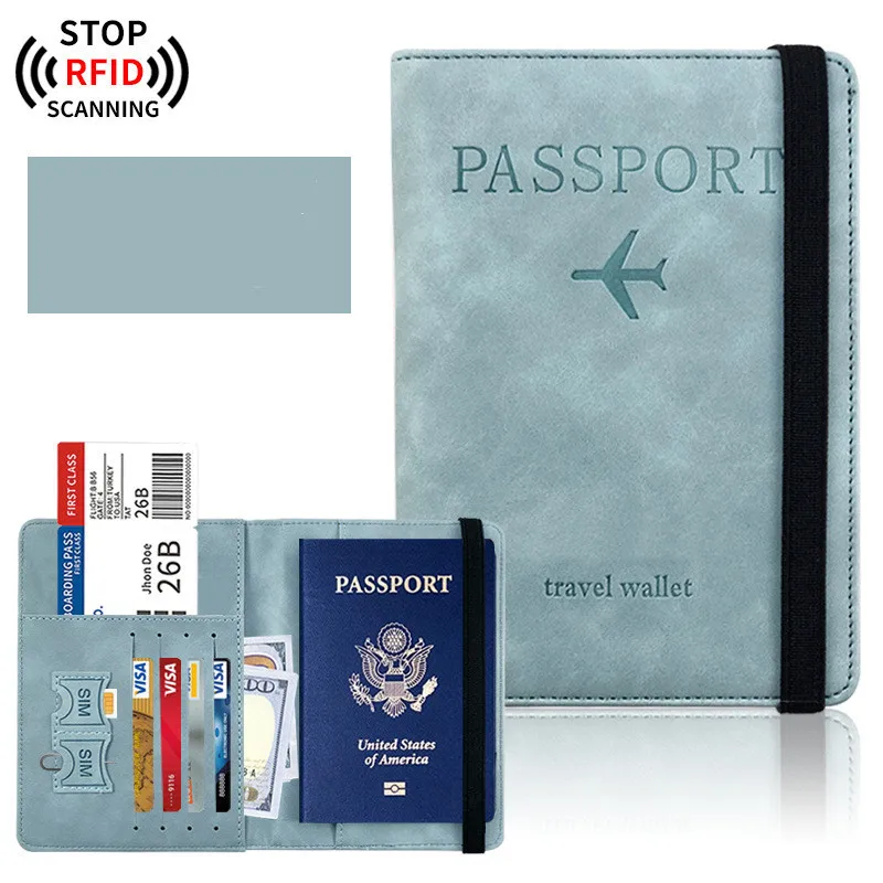 PU RFID Passport Cover Credit ID Card Wallet Waterproof Document Business Bandage Passport Holder Travel Multifunction Protector