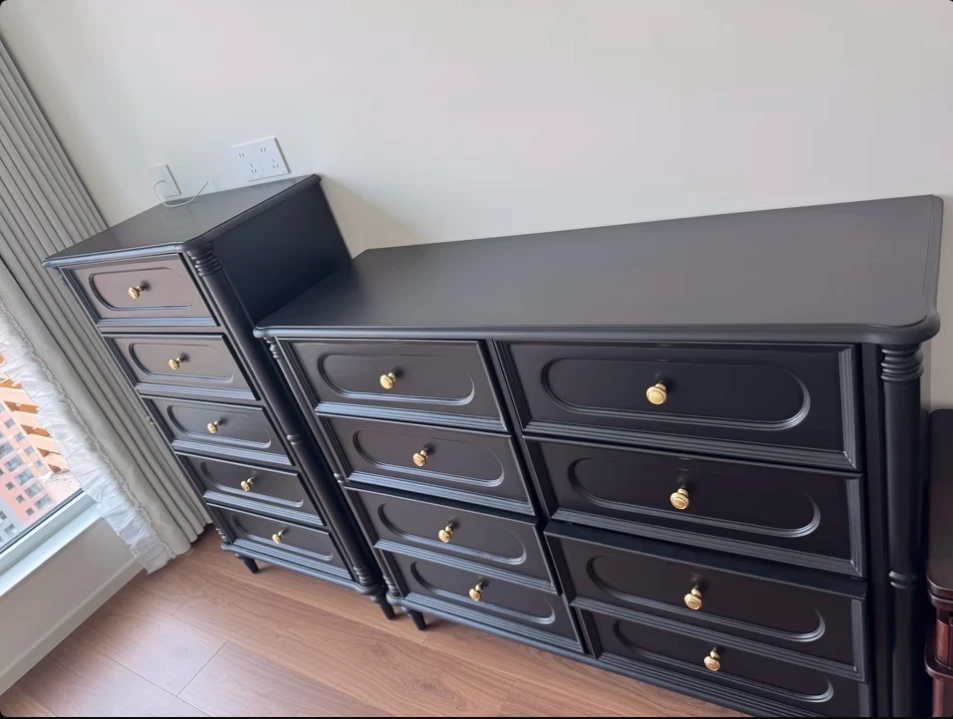 

MJY American Retro Solid Wood Six-Drawer Cabinet Bedroom French Retro Storage Wall-Mounted Storage Cabinet