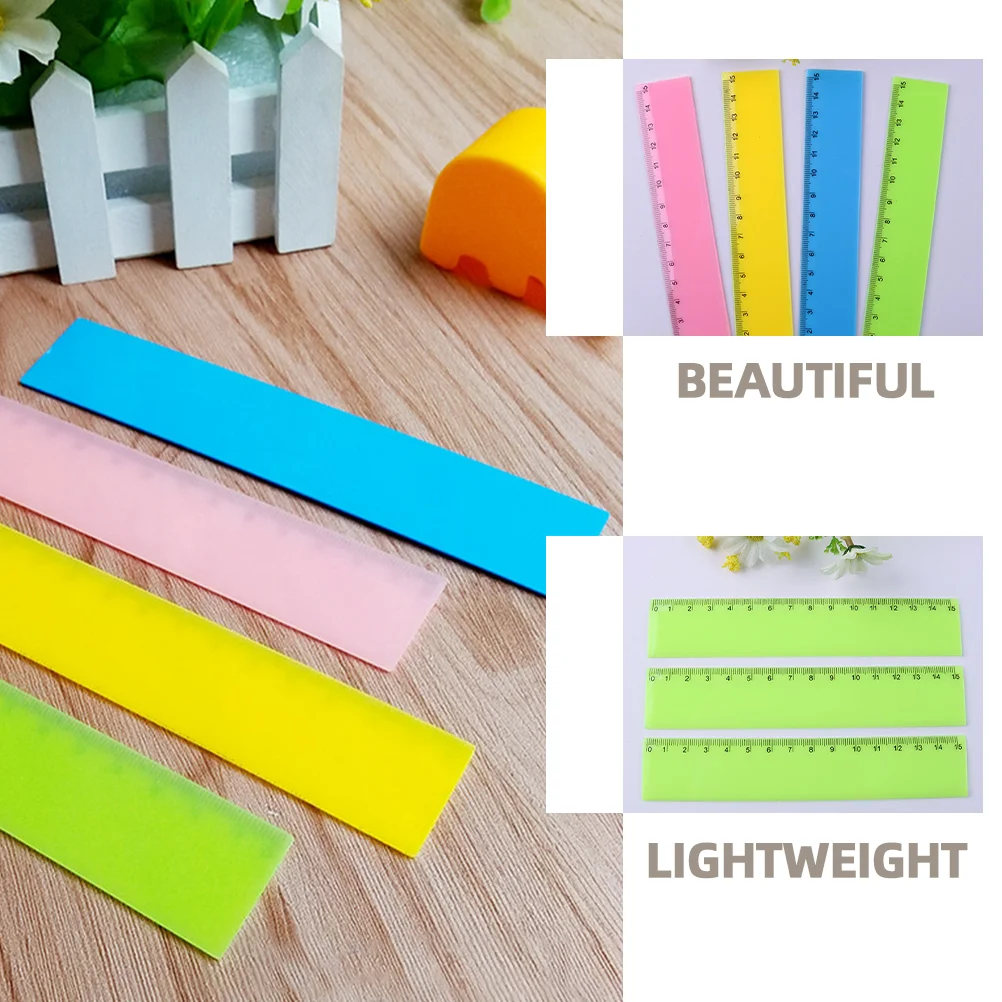 25Pcs Plastic Rulers Students Rulers Clear Rulers Colored Rulers Measuring Rulers Reusable Rulers rulers for students