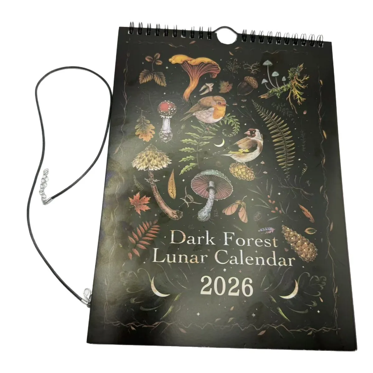 Calendario della foresta oscura 2026 Calendario degli animali Calendario lunare della foresta della casa d'arte