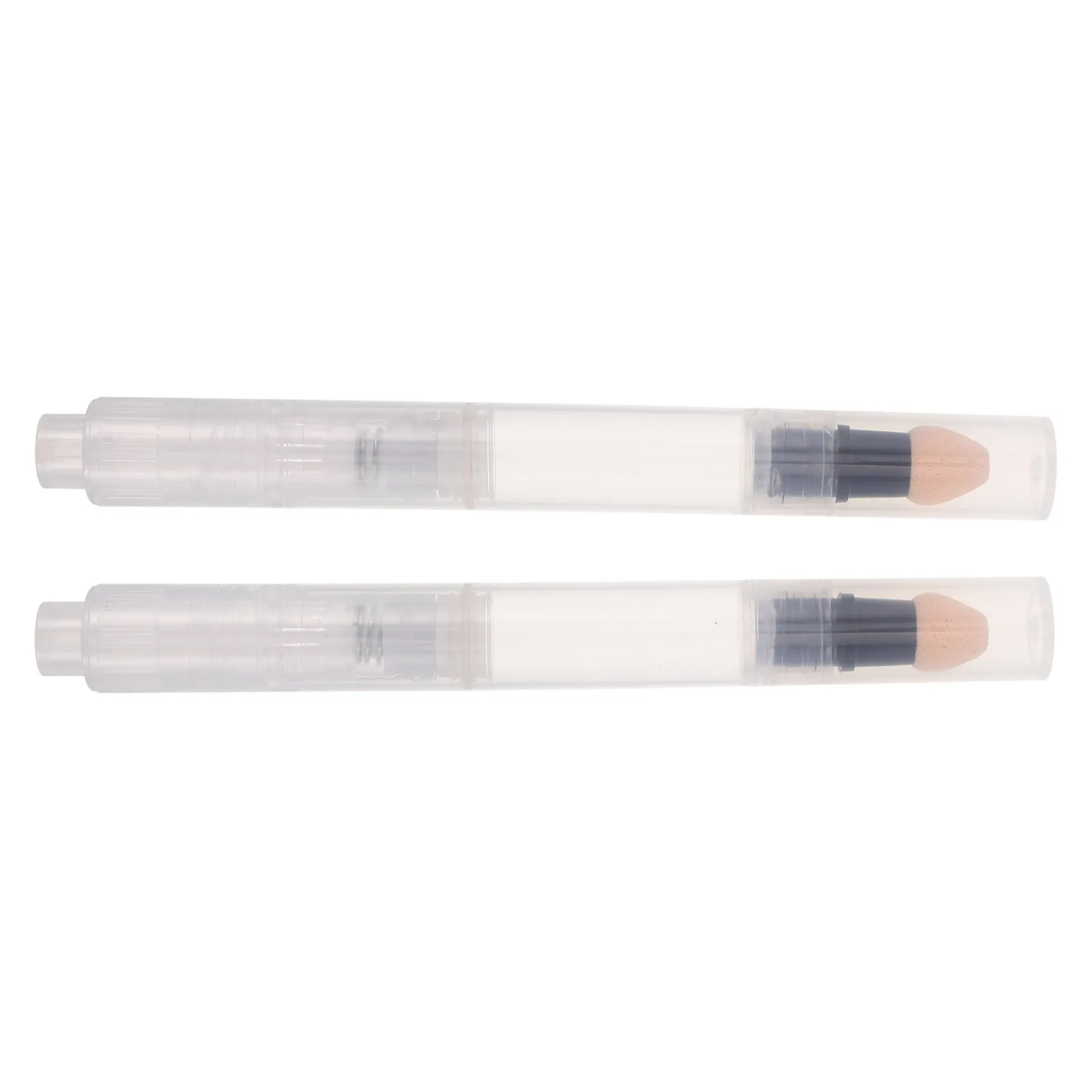 

2Pcs Refillable Lip Gloss Applicator Pen Sponge Tip Portable Makeup Press Pen Travel Blush Dispenser Makeup Powder Applicator