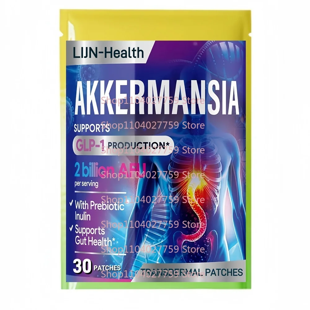 

30 пластырей Akkermansia Probiotic Transdermal Patches для женщин и мужчин — поддержка пищеварения, желоба и иммунитета