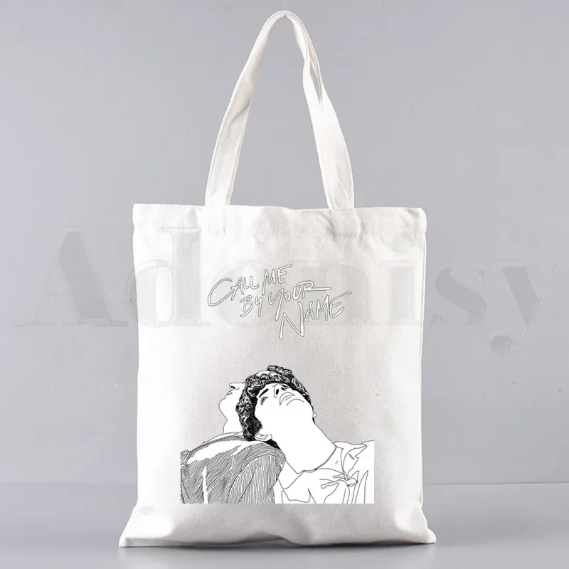 Call Me By Your Name Elio Oliver Aethetic Handbags Shoulder Bags Casual Shopping Girls Handbag Women Elegant Canvas Bag