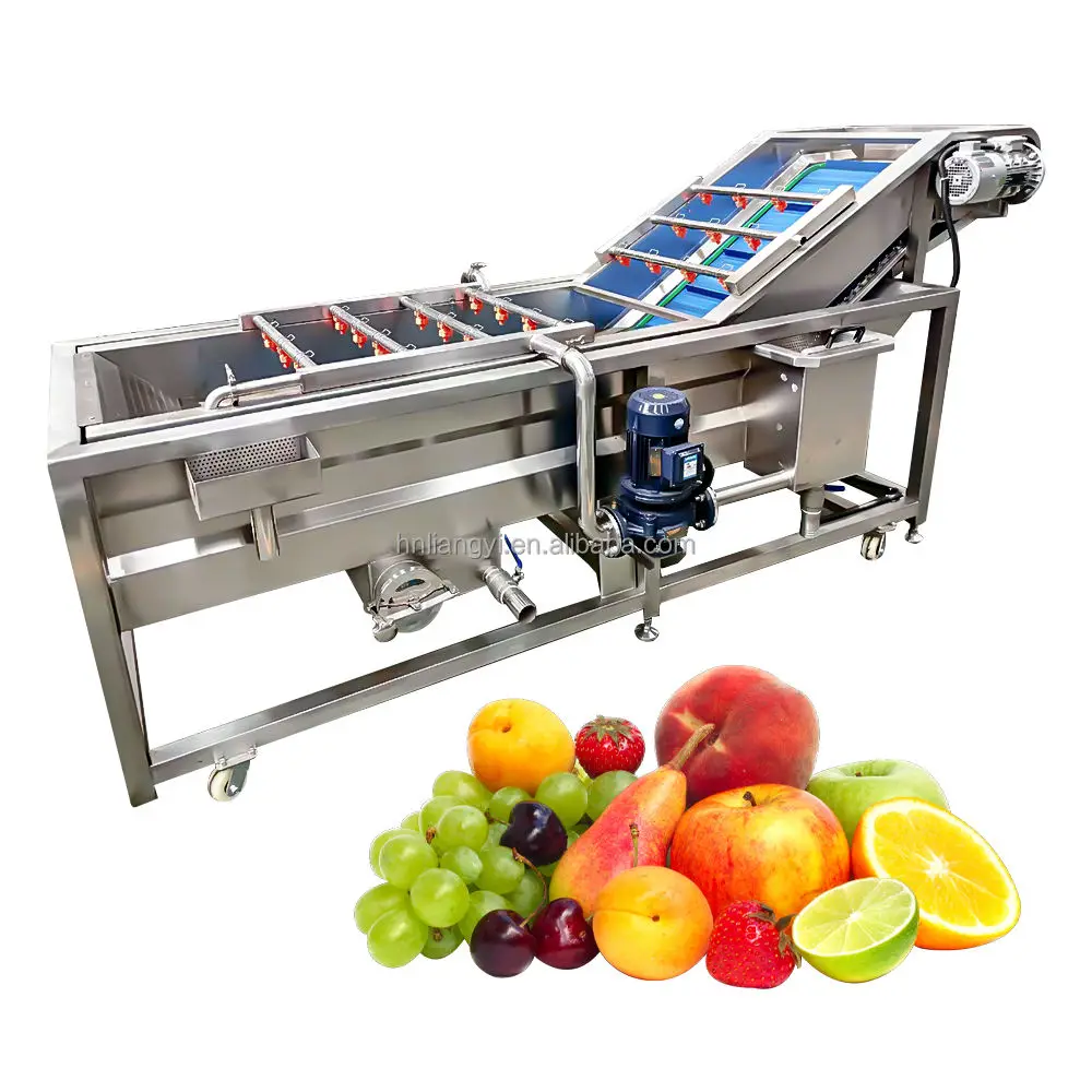 Multifunctional High Efficiency Motorized Bubble Cleaning Machine for Fruits Vegetables Grains with 304 Stainless Steel