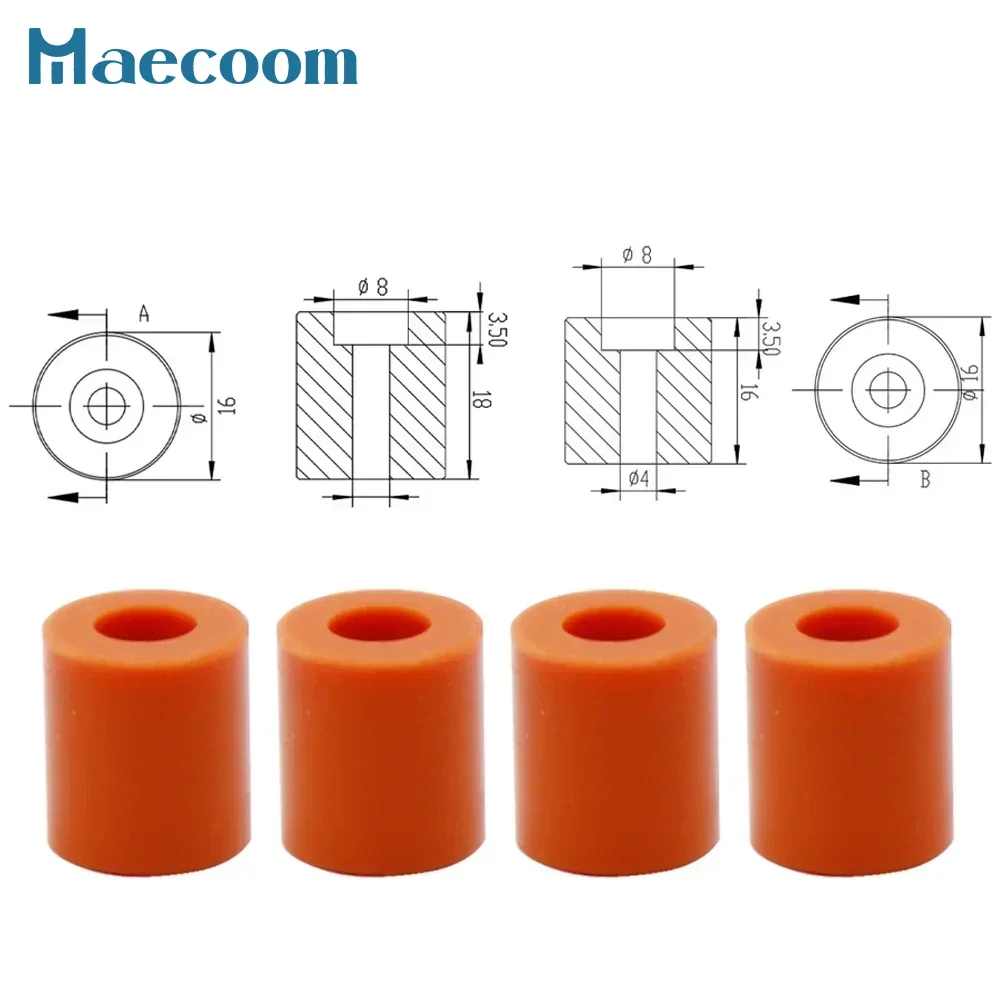 4Ppcs High Temperature Silicone Solid Spacer Hot Bed Leveling Column 12/16/18/26mm For CR-10 CR10S Ender-3 3D Printer Parts