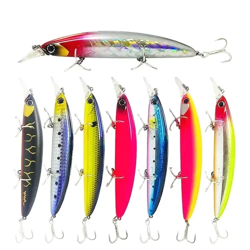 Imagen 2 del producto 1 Uds 110MM/20G señuelo flotante Mino cebo falso de fundición larga pesca en el mar Warbler pez mandarín cebo duro cebo biónico flotador y deriva