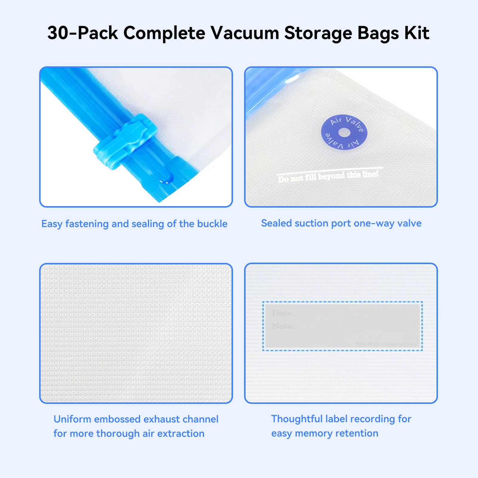 JuWecubic Filament Storage Bags, 30 Pack 11.8" x 13.4" Vacuum Storage Bags for 3D Printer Filament Storage 2