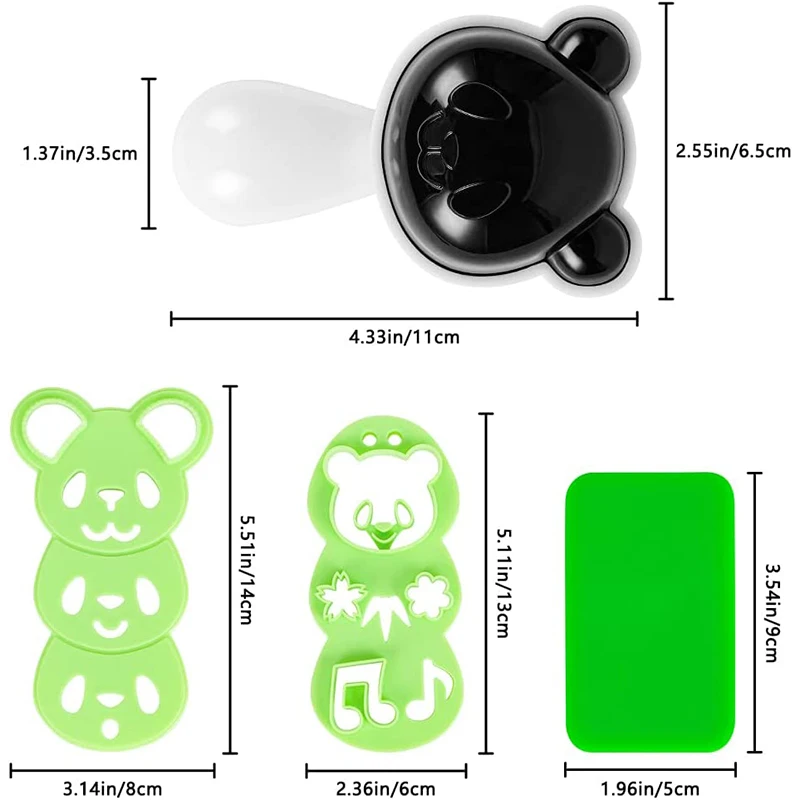 LMETJMA Panda Sushi Mold Bento Accessories Sushi Mold Rice Ball Mold  Kitchen Sushi Maker Mould Rice Decor Kits  JT90