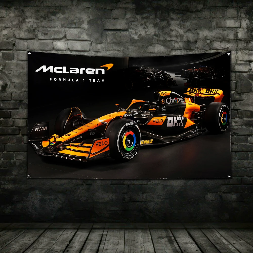 3x5 Ft F1 Racing Flag Polyester Digital Printing Banner for M-mcLarens-M Garage Wall Art Out Door Decoration With Brass Grommets