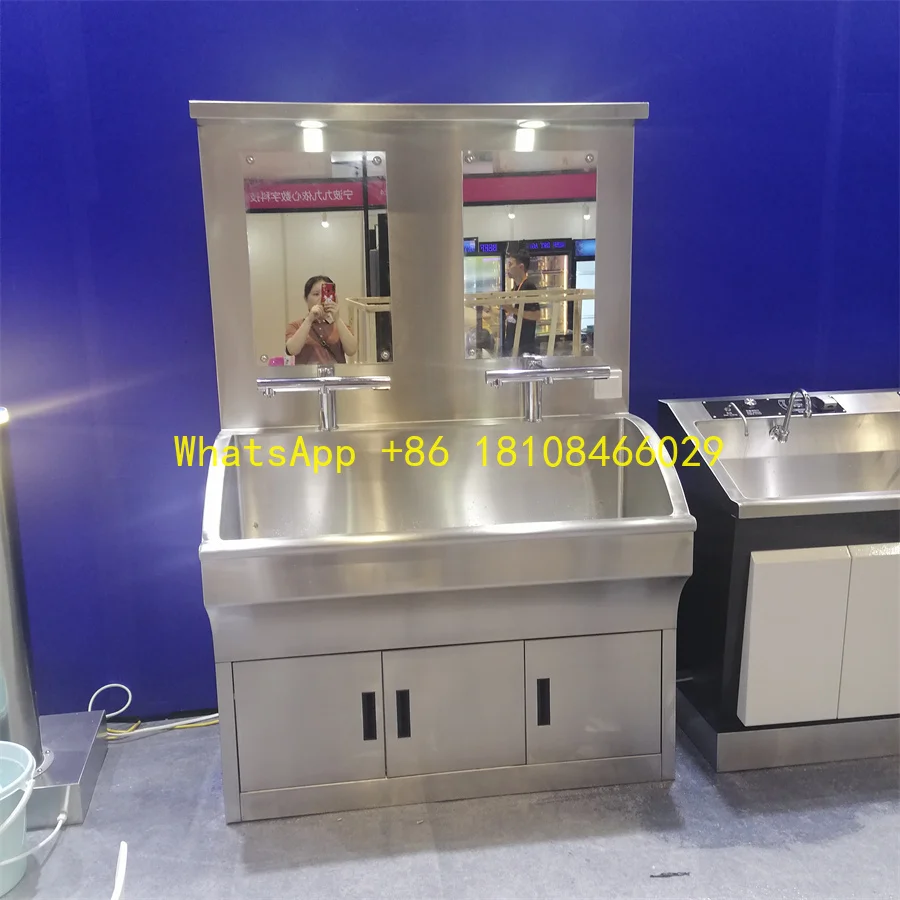 

Al Лабораторная мебель Зеркало для раковины для мытья рук Современный прочный сенсорный смеситель из нержавеющей стали без рук для больницы