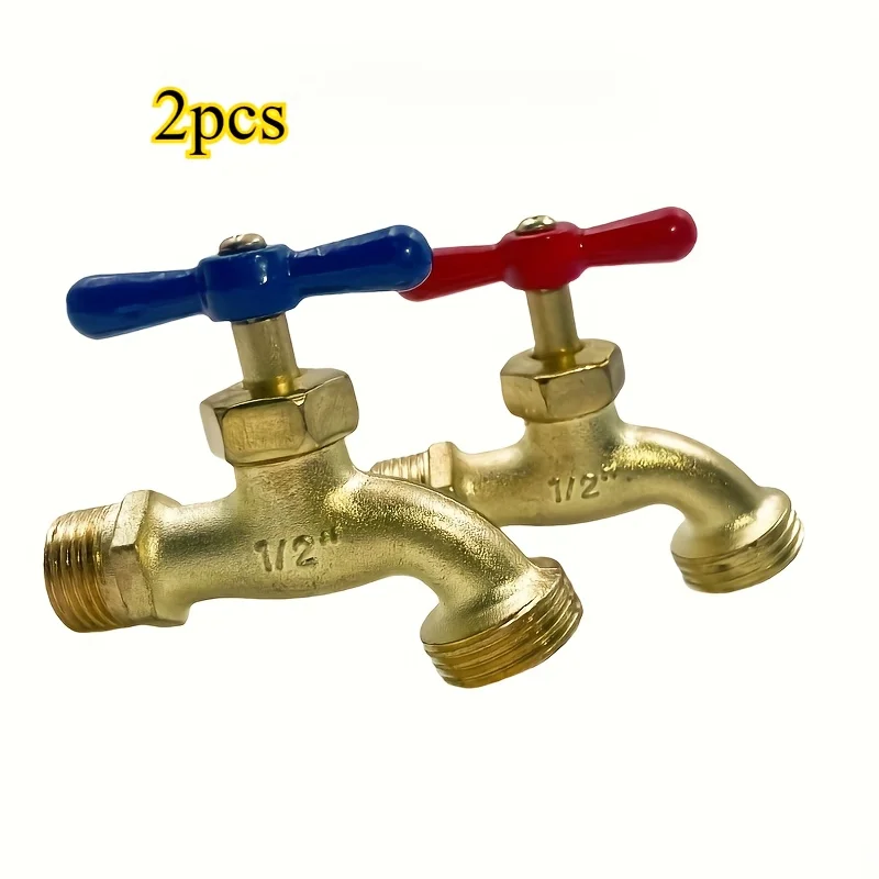 2pcs Classic Style Zinc Alloy Hose Faucet Garden Faucet Single Hole Installation Suitable for 1/2 Inch NPT Threads