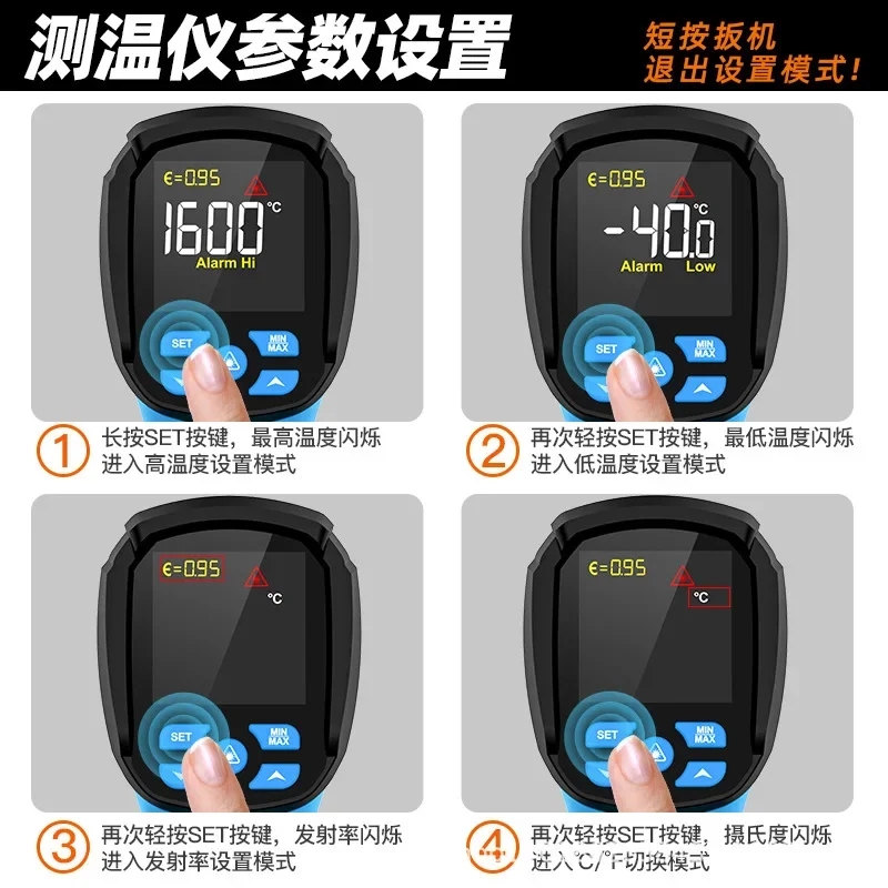 

MESTEK IR05 Infrared Temperature Measuring Gun Industrial And Water And Oil Temperature Air Conditioner Thermometer