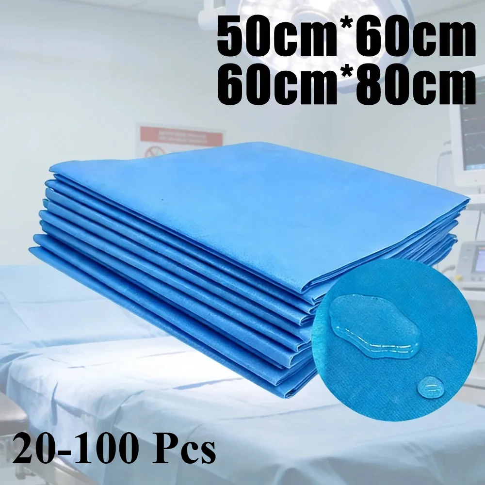 20-100 Pcs Blue Non-woven Protective Pad Cover Thick Waterproof Oilproof Disposable Sterile Surgical Sheets For Nursing Use
